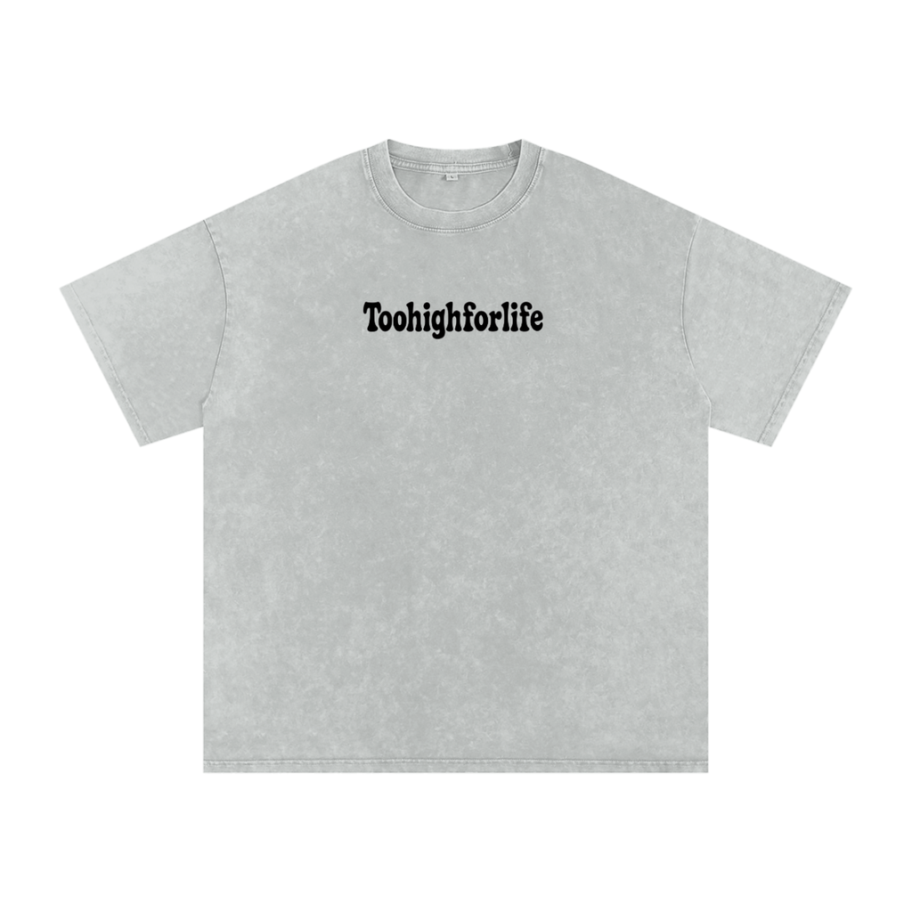 Snow Washed Oversized Cotton T-Shirt